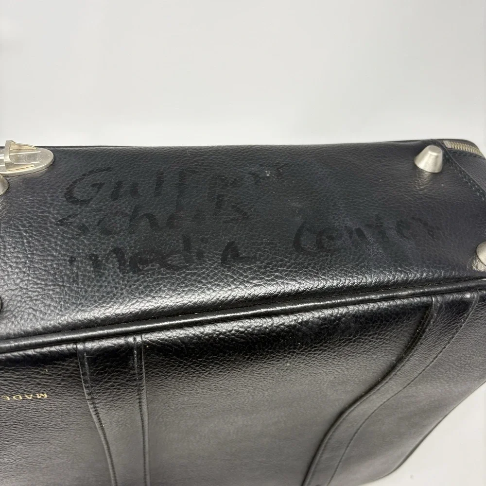 VTG Sony Travel Case Maruem Japan Briefcase Black Leather Nerdy AV Club Academia
